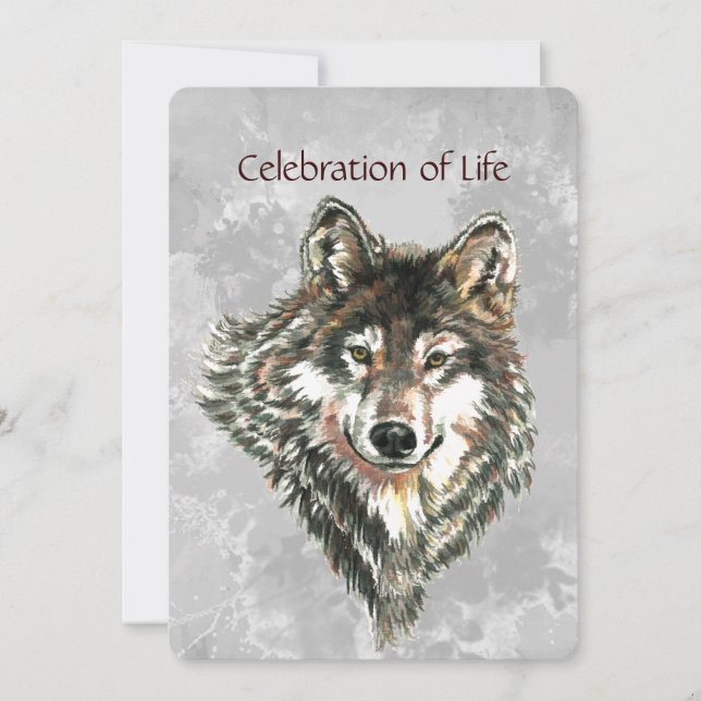 Service commémoratif Invitation Wolf Wolves Animal (Devant)