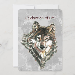 Service commémoratif Invitation Wolf Wolves Animal