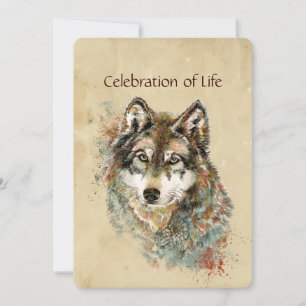 Service commémoratif Invitation Wolf Wolves Animal