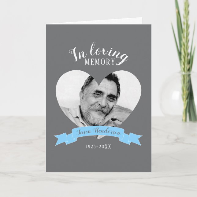 Service commémoratif photo ruban bleu programme (Devant)