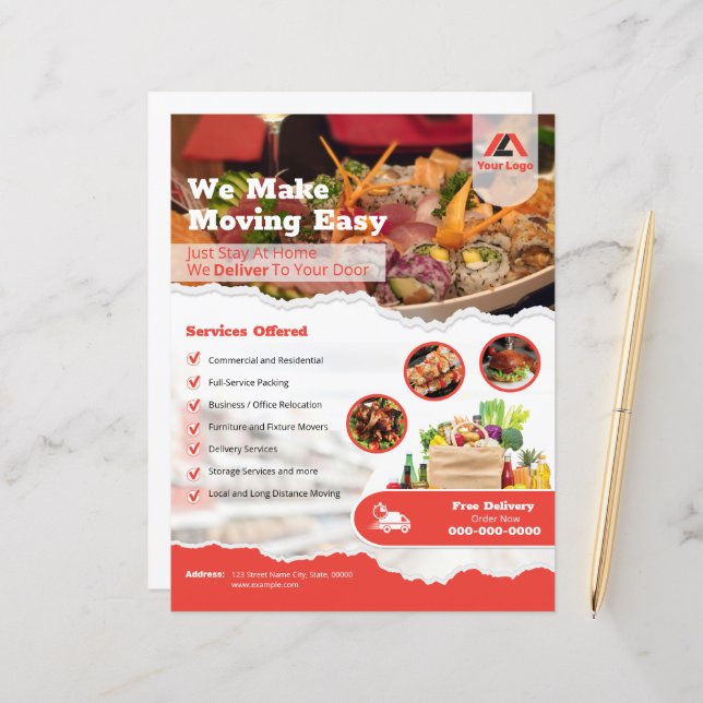 Service de livraison à domicile (Devant/Arrière en situation)