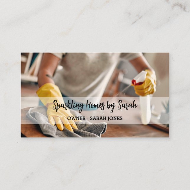 service de nettoyage à domicile cartes de visite n (Devant)