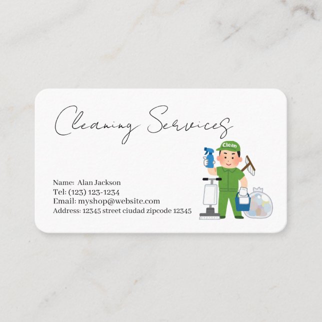 service de nettoyage carte de visite (Devant)