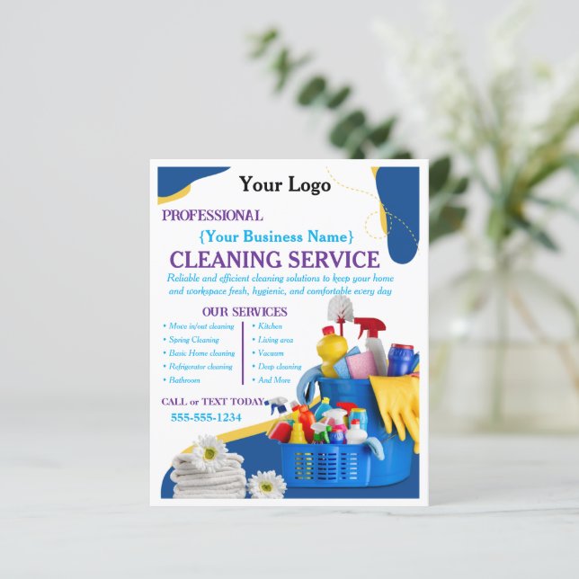 Service de nettoyage de maison moderne bleu Modifi (Debout devant)
