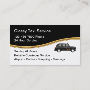 Service de taxi classique Cartes de visite moderne
