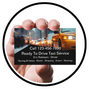 Service de Taxi Jaune Professionnel Cartes de visi