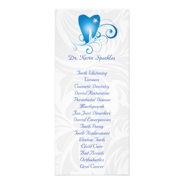 Service dentaire Menu Brochure Blue Diamond Tooth (Devant)