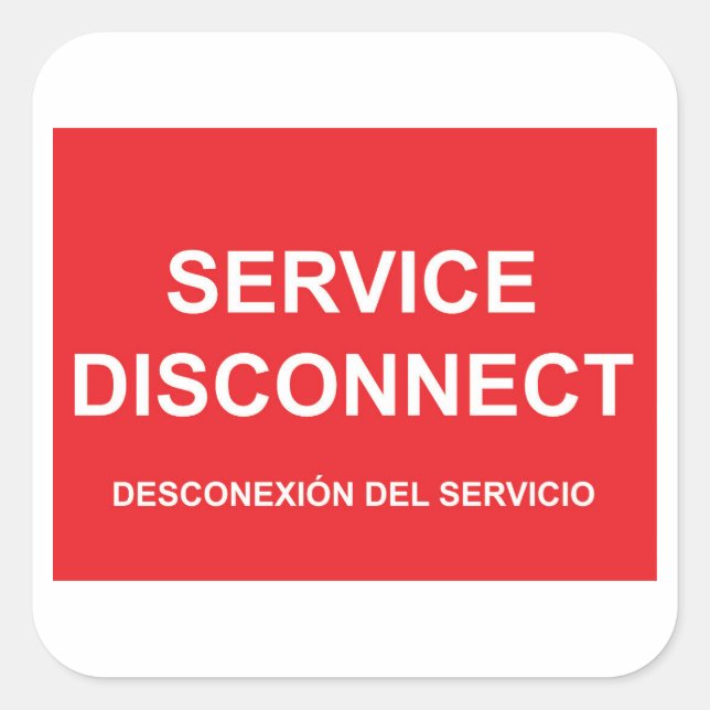 Service Disconnect Étiquette Avec Sous-Titre Espag (Devant)