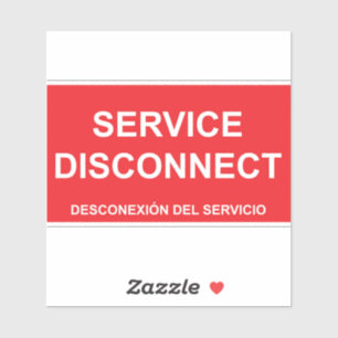 Service Disconnect Étiquette avec sous-titres en e