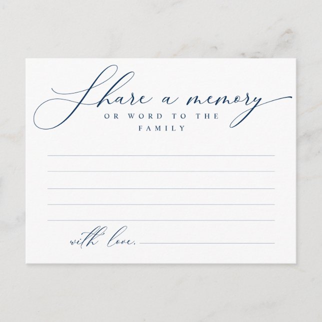 Service funéraire, Partager une mémoire, Carte de  (Devant)