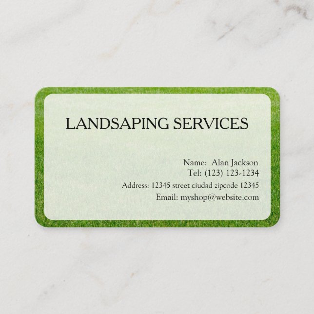 Services d'aménagement paysager Carte de visite mo (Devant)