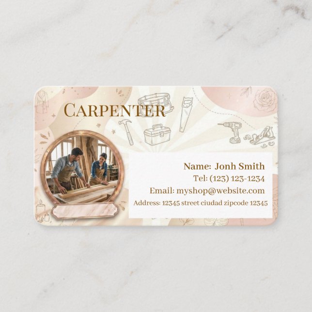 services de charpenterie carte de visite modifiabl (Devant)