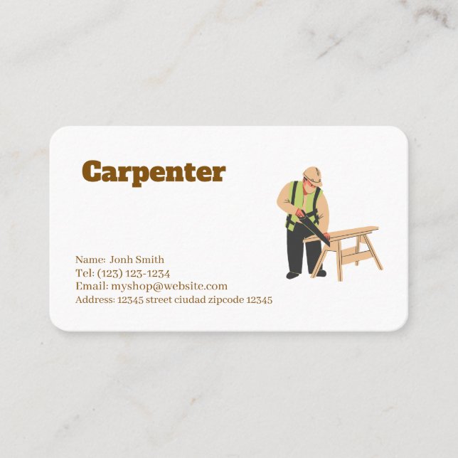 services de charpenterie carte de visite modifiabl (Devant)