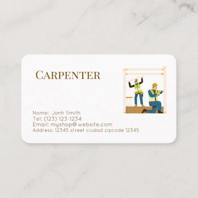 services de charpenterie carte de visite modifiabl (Devant)