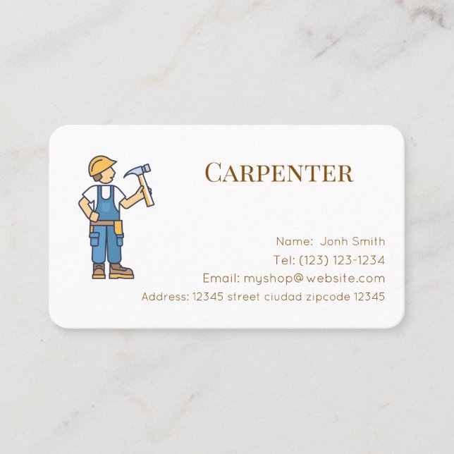 services de charpenterie carte de visite modifiabl (Devant)