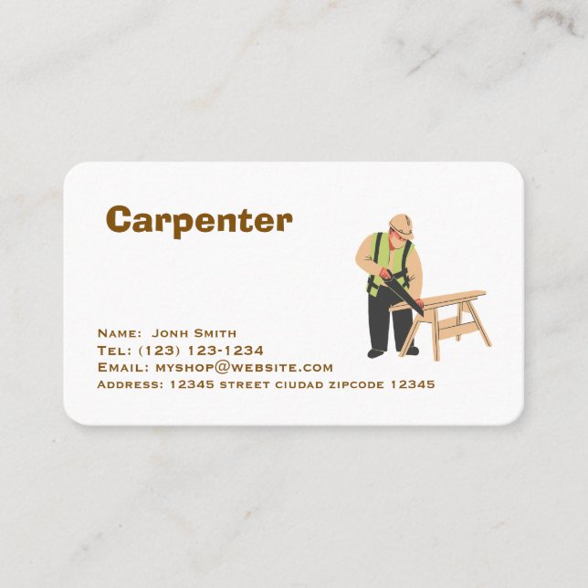 services de charpenterie carte de visite modifiabl (Devant)