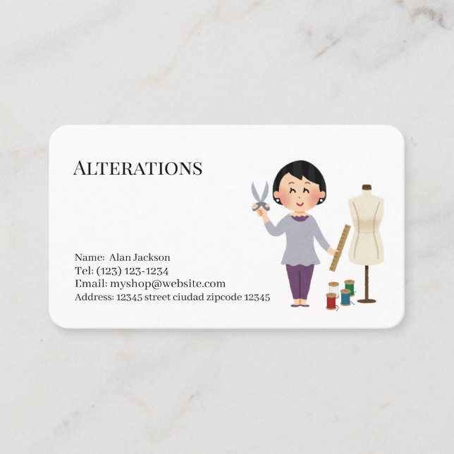 services de modifications carte de visite éditable (Devant)