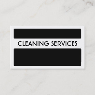 Services de nettoyage en noir blanc cartes de visi