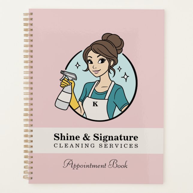 Services de nettoyage Modern Pink Maid Logo (Devant)