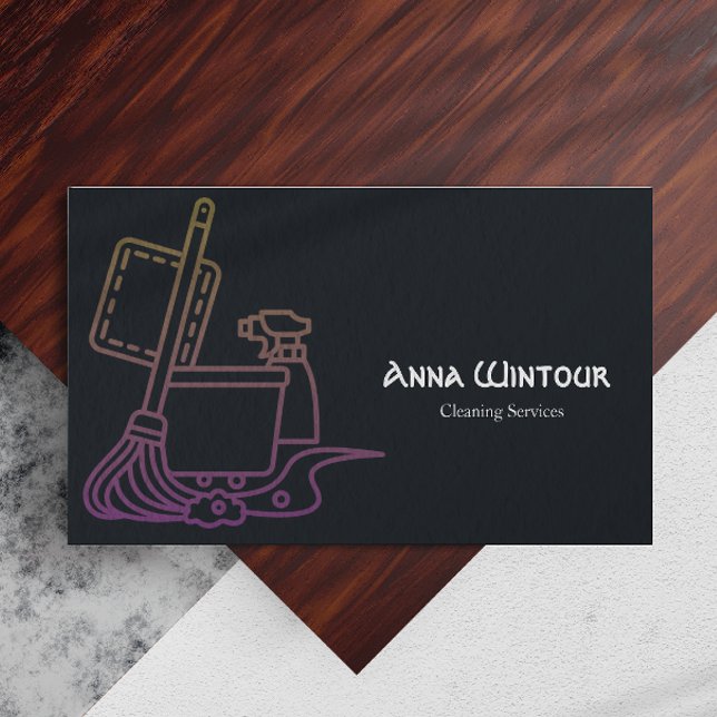 Services de nettoyage Qr Code Carte de visite mini (Cleaning Services Qr Code Minimalist Business Card)