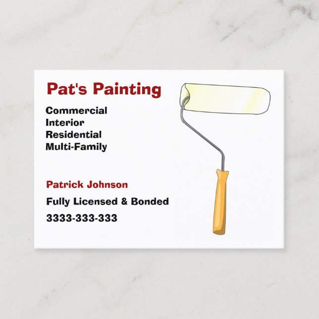 Services de peinture Cartes de visite (Devant)
