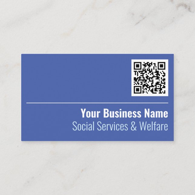 Services sociaux et bien-être QR Code Carte de vis (Dos)