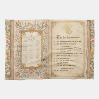 Serviette 2027 Calendrier Dix Commandements Monast