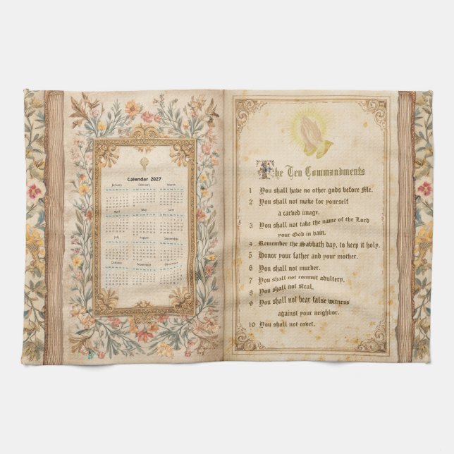 Serviette 2027 Calendrier Dix Commandements Monast (Horizontal)