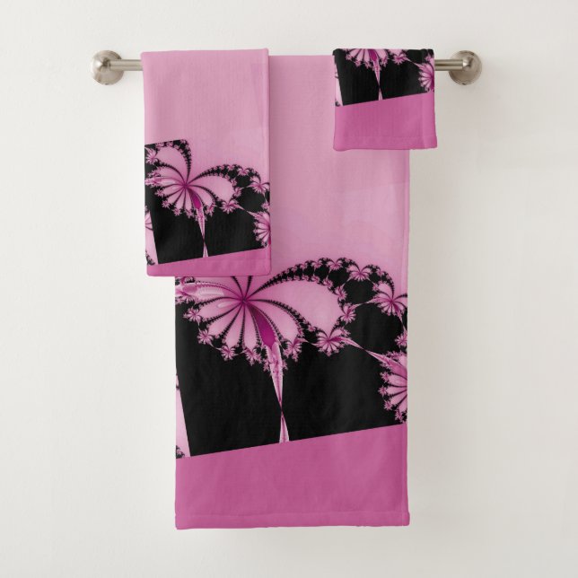 Serviette à l'eau de rose Fractal Garden (En situation)