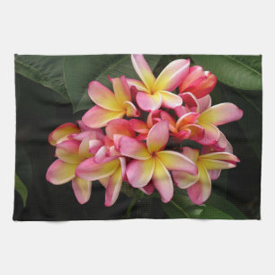 Serviette à main à fleurs rose et jaune