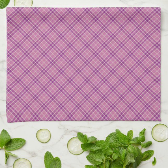 Serviette à main à motif carreaux lavande (Plié)