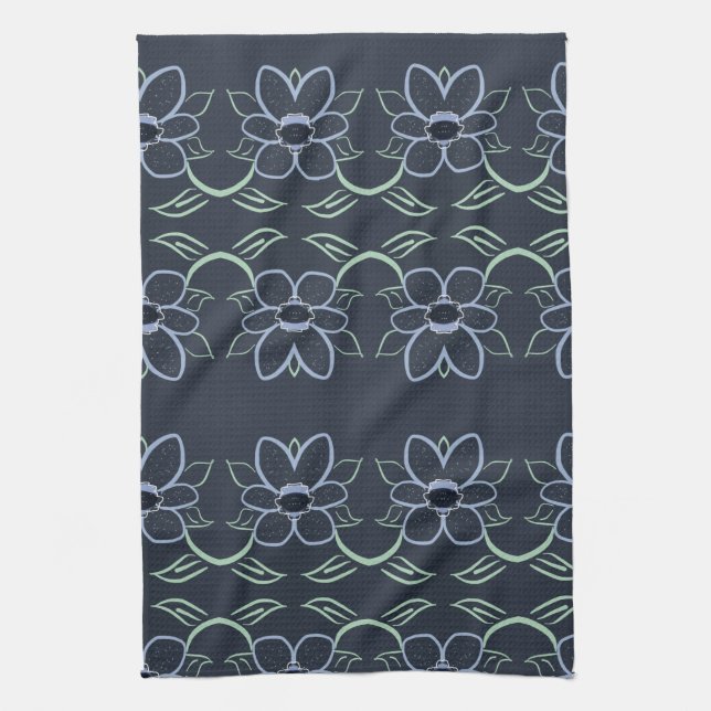 Serviette À Main Avec Bleu Marine (Vertical)