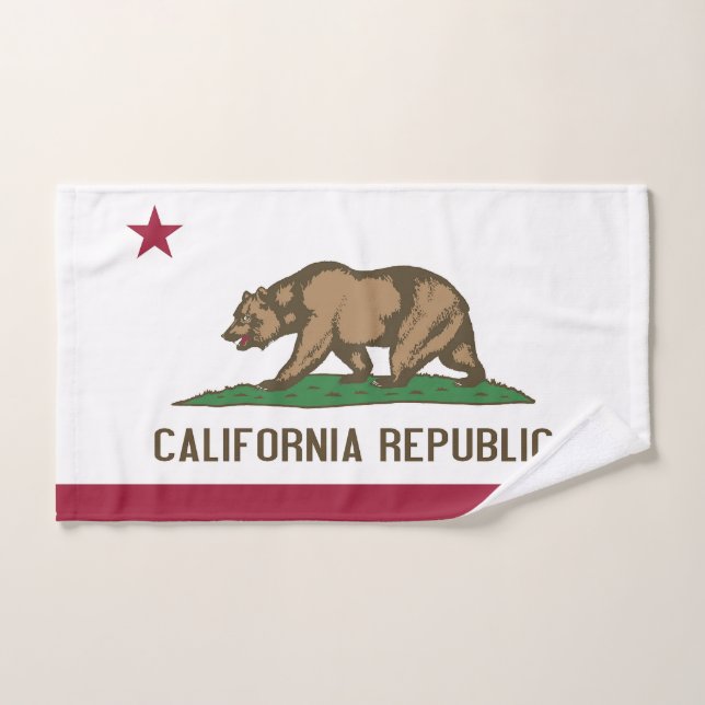 Serviette à main avec Drapeau de Californie, USA (Serviette à main)