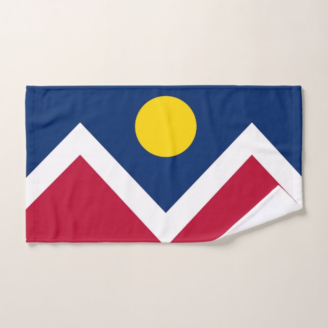 Serviette à main avec Drapeau de Denver City, Colo (Serviette à main)