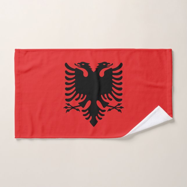 Serviette à main avec Drapeau de l'Albanie (Serviette à main)