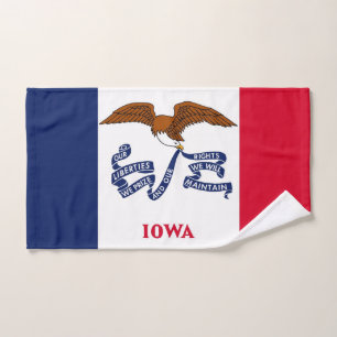 Serviette à main avec Drapeau de l'Etat de l'Iowa,