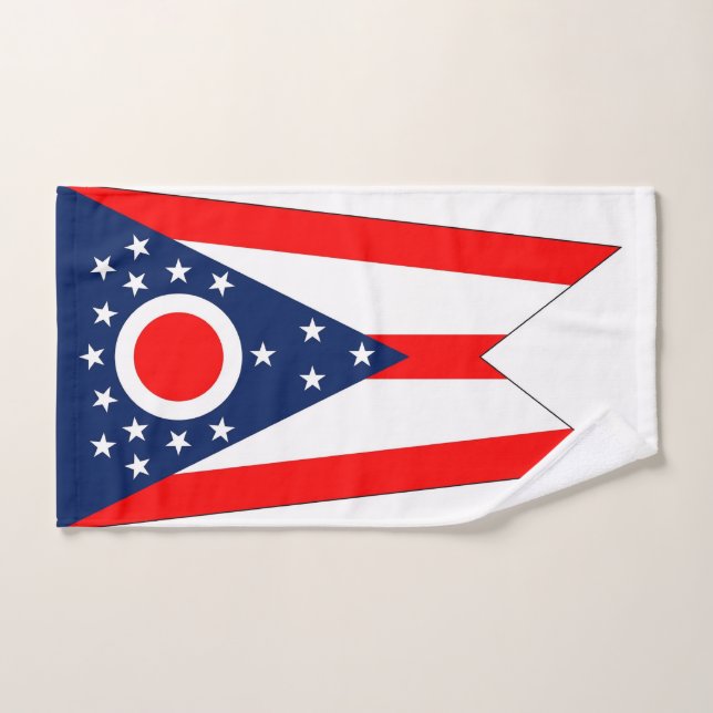 Serviette à main avec Drapeau de l'Etat de l'Ohio, (Serviette à main)