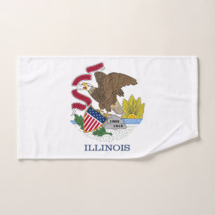 Serviette à main avec Drapeau de l'Illinois State,
