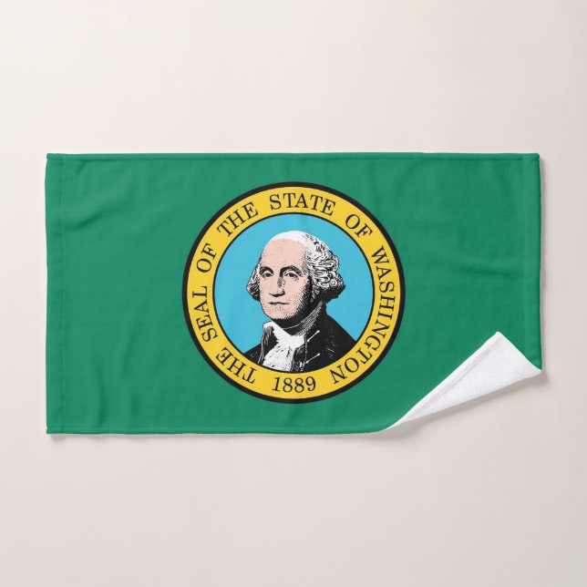 Serviette à main avec Drapeau de Washington State, (Serviette à main)