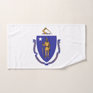 Serviette à main avec Drapeau du Massachusetts Eta