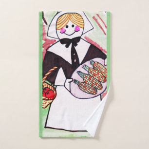 SERVIETTE À MAIN bon thanksgiving PILGRIM