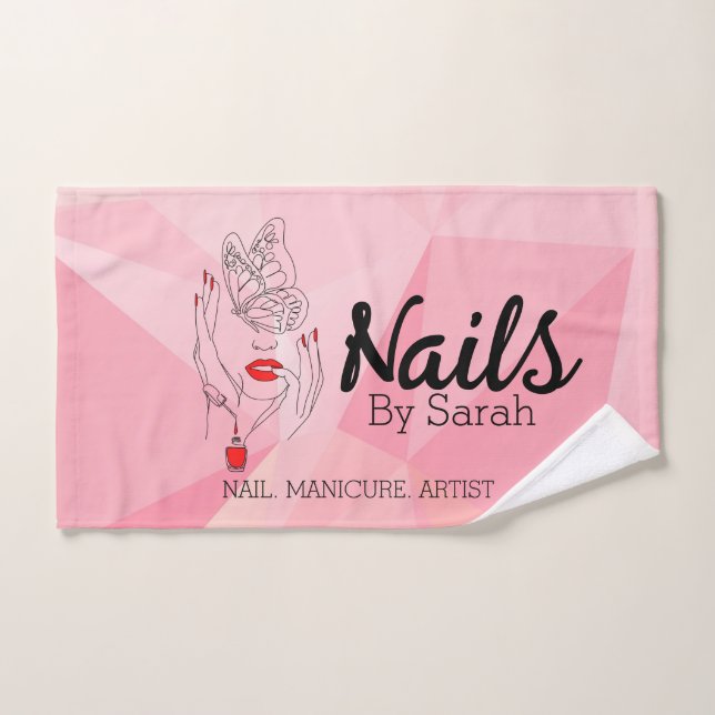 Serviette à main d'art à ongles (Serviette à main)