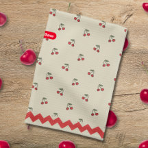 Serviette à main de cerises