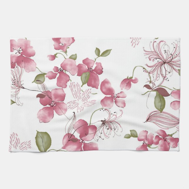 Serviette à main de cuisine/Floral (Horizontal)