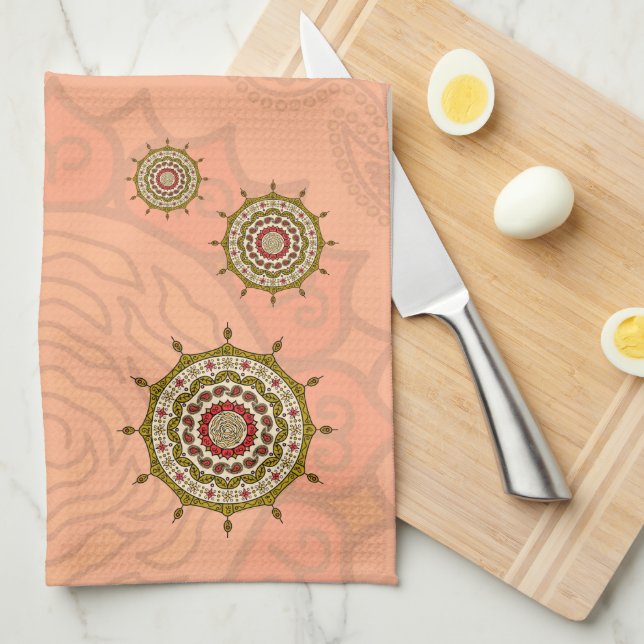 Serviette à main en or Imaginaire Mehndi (Quart Plié)