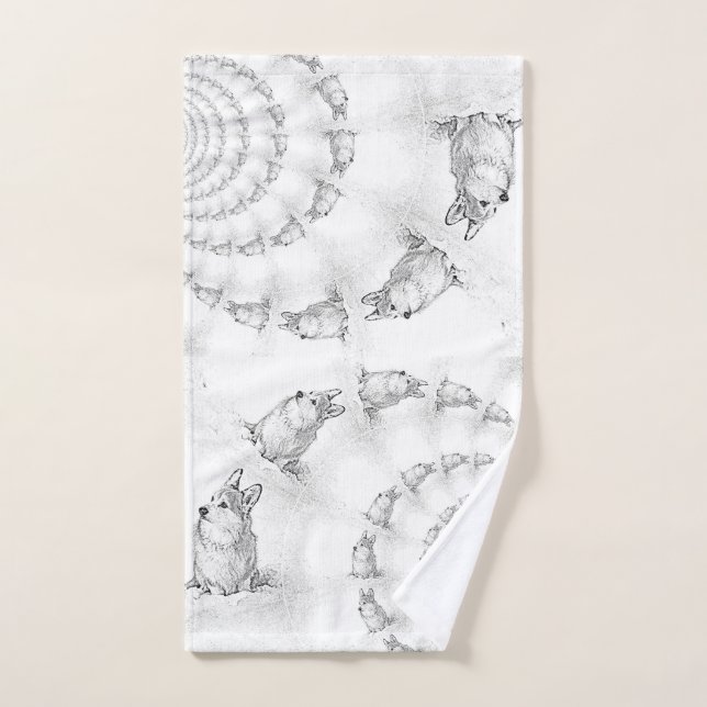 Serviette à main en spirale de Corgi (Serviette à main)