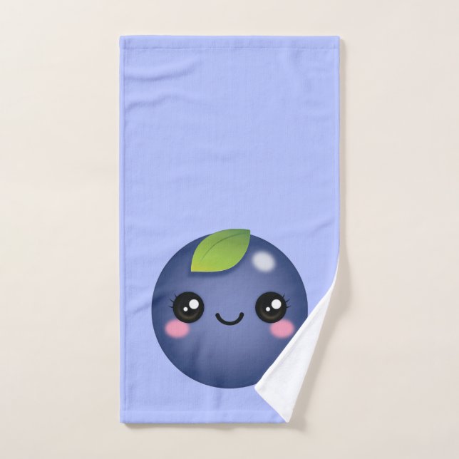 Serviette à main Kawaii Blueberry (Serviette à main)