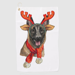 Serviette à main pour chien malinois de Noël