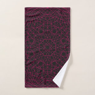 Serviette à main rose Neon Web géométrique - perso