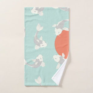 SERVIETTE À MAIN : STYLE JAPONAIS KOI FISH DESIGN